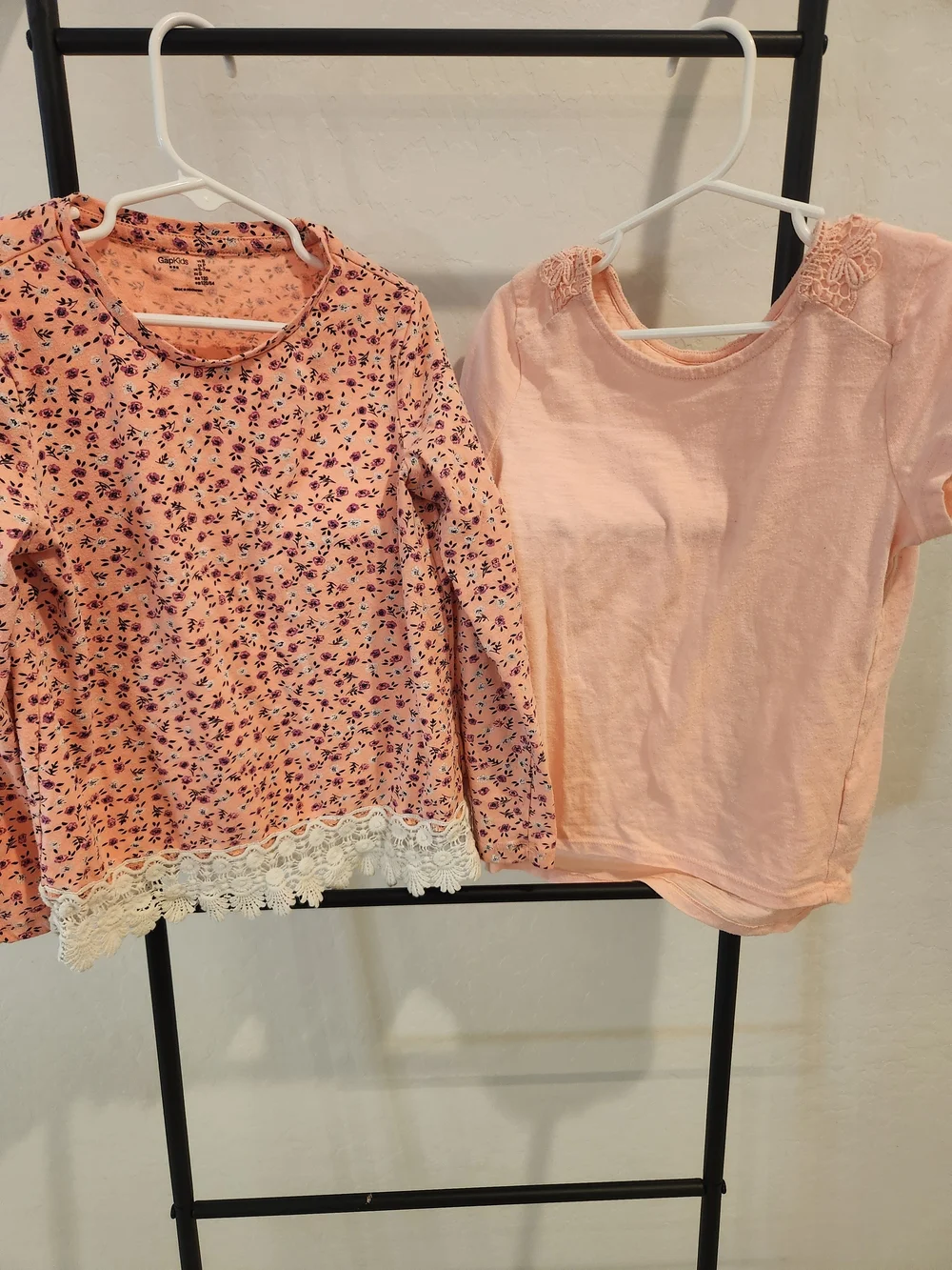 GAP Girls' Peach Crochet Detail Tee